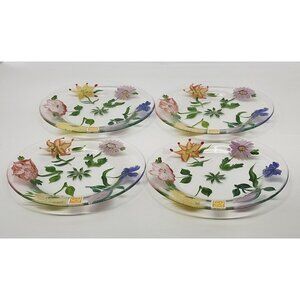 Vintage Royal Danube Hand Painted Flower (4pc) Salad Plates